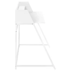 Computer desk - small hutch / 1 shelf / trapezoid-shaped legs - 48