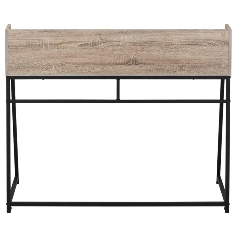 Computer desk - small hutch / 1 shelf / trapezoid-shaped legs - 48"l - dark t - Monarch