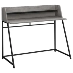 Computer desk - small hutch / 1 shelf / trapezoid-shaped legs - 48