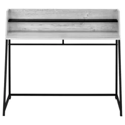 Computer desk - small hutch / 1 shelf / trapezoid-shaped legs - 48