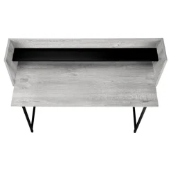 Computer desk - small hutch / 1 shelf / trapezoid-shaped legs - 48