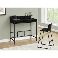 Computer desk - standing height / hutch / 2 open shelves - 48