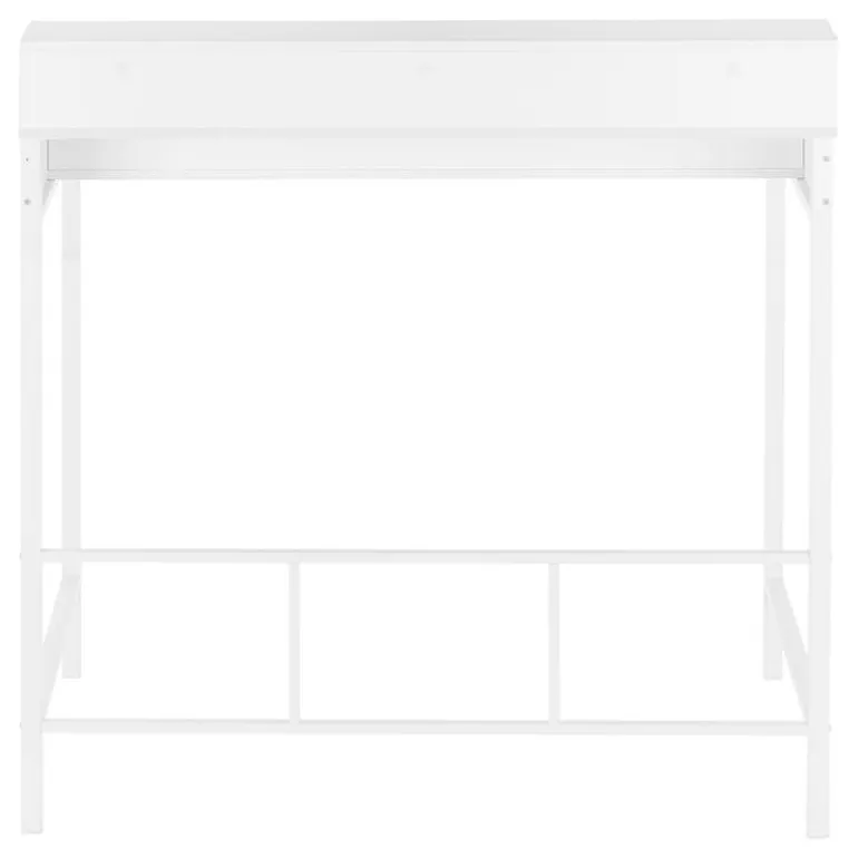 Computer desk - standing height / hutch / 2 open shelves - 48"l - white / whi - Monarch