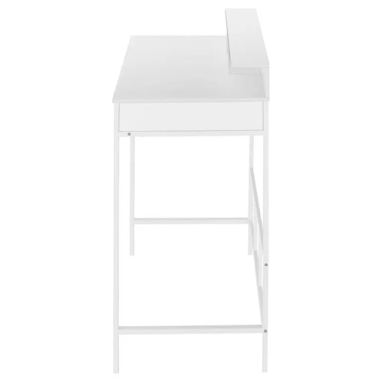 Computer desk - standing height / hutch / 2 open shelves - 48"l - white / whi - Monarch
