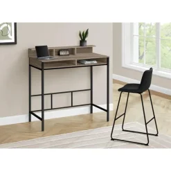 Computer desk - standing height / hutch / 2 open shelves - 48