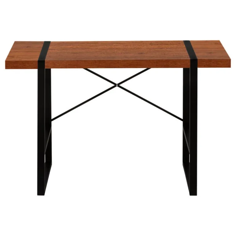 Computer desk - thick-panel desktop / inset metal legs - 48"l - cherry wood-l - Monarch