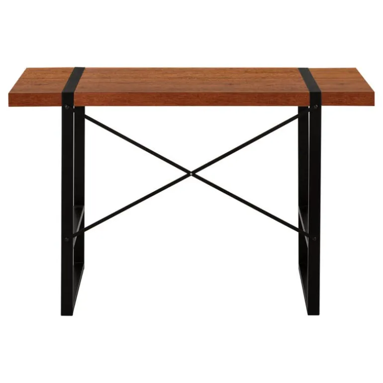 Computer desk - thick-panel desktop / inset metal legs - 48"l - cherry wood-l - Monarch