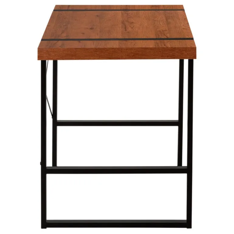 Computer desk - thick-panel desktop / inset metal legs - 48"l - cherry wood-l - Monarch