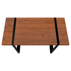 Computer desk - thick-panel desktop / inset metal legs - 48
