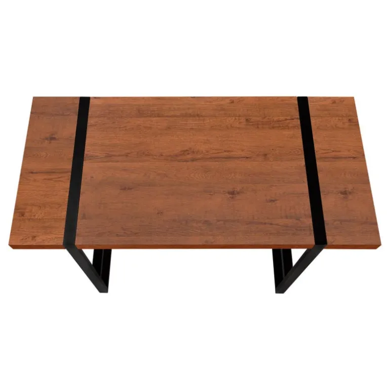 Computer desk - thick-panel desktop / inset metal legs - 48"l - cherry wood-l - Monarch