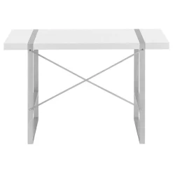 Computer desk - thick-panel desktop / inset metal legs - 48