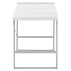 Computer desk - thick-panel desktop / inset metal legs - 48