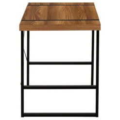 Computer desk - thick-panel desktop / inset metal legs - 48"l - walnut wood-l - Monarch
