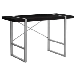 Computer desk - thick-panel desktop / inset metal legs - 48