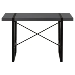 Computer desk - thick-panel desktop / inset metal legs - 48"l - modern grey / - Monarch