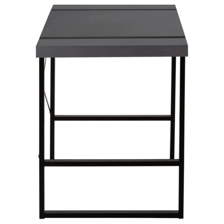 Computer desk - thick-panel desktop / inset metal legs - 48"l - modern grey / - Monarch