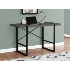 Computer desk - thick-panel desktop / inset metal legs - 48