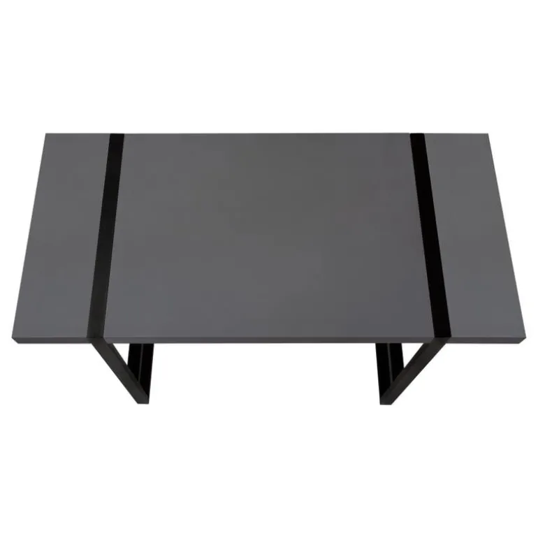 Computer desk - thick-panel desktop / inset metal legs - 48"l - modern grey / - Monarch