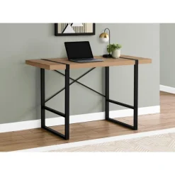 Computer desk - thick-panel desktop / inset metal legs - 48