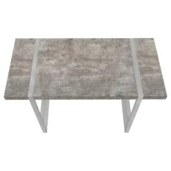 Computer desk - thick-panel desktop / inset metal legs - 48"l - grey concrete - Monarch