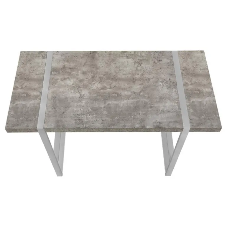Computer desk - thick-panel desktop / inset metal legs - 48"l - grey concrete - Monarch