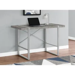 Computer desk - thick-panel desktop / inset metal legs - 48