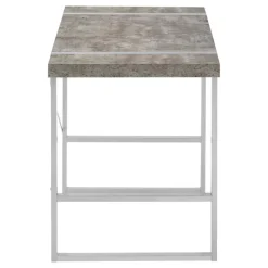 Computer desk - thick-panel desktop / inset metal legs - 48