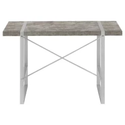 Computer desk - thick-panel desktop / inset metal legs - 48