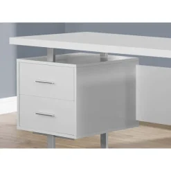 Computer desk / white and silver metal - Monarch