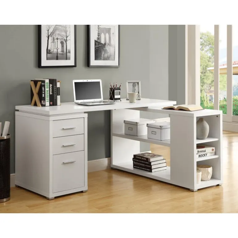 Computer desk - white left or right facing corner - Monarch