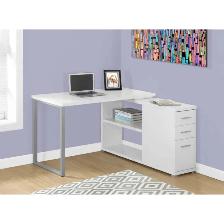 Computer desk - white left or right facing corner - Monarch