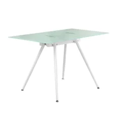 Computer desk - 28"x 48" / white / 8mm tempered glass - Monarch