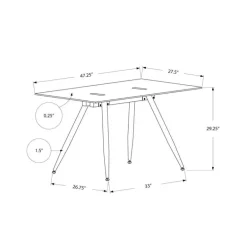 Computer desk - 28"x 48" / white / 8mm tempered glass - Monarch