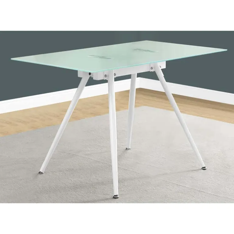 Computer desk - 28"x 48" / white / 8mm tempered glass - Monarch