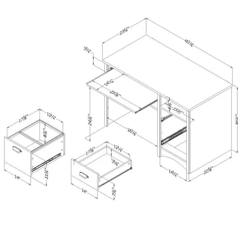Computer Desk With Keyboard Tray - South Shore
