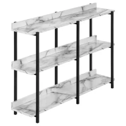 Console table - 3 tier / shelves / rectangular / metal legs - 48