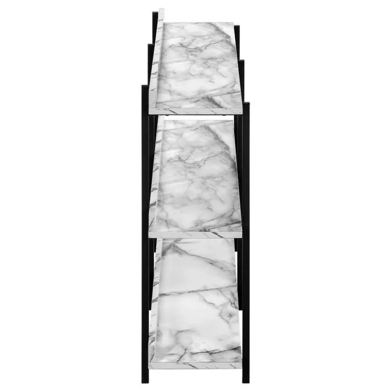 Console table - 3 tier / shelves / rectangular / metal legs - 48"l - white ma - Monarch