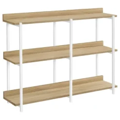 Console table - 3 tier / shelves / rectangular / metal legs - 48