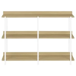 Console table - 3 tier / shelves / rectangular / metal legs - 48