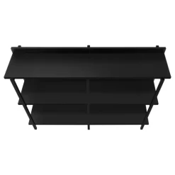 Console table - 3 tier / shelves / rectangular / metal legs - 48
