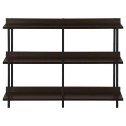 Console table - 3 tier / shelves / rectangular / metal legs - 48