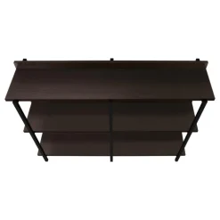 Console table - 3 tier / shelves / rectangular / metal legs - 48