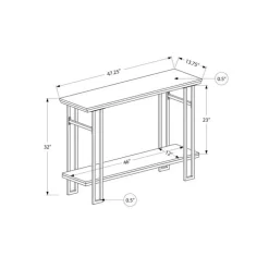 Console table - h-frame sides / 1 shelf / rectangular - 48