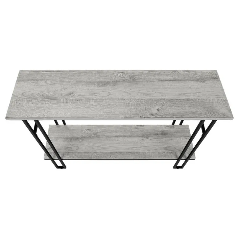 Console table - h-frame sides / 1 shelf / rectangular - 48"l - grey wood-look - Monarch
