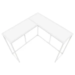Console table - l-shaped / corner / metal frame - 36"l - white - Monarch