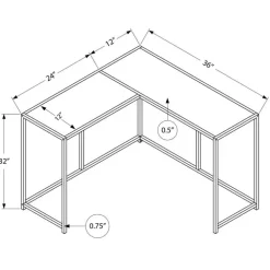 Console table - l-shaped / corner / metal frame - 36