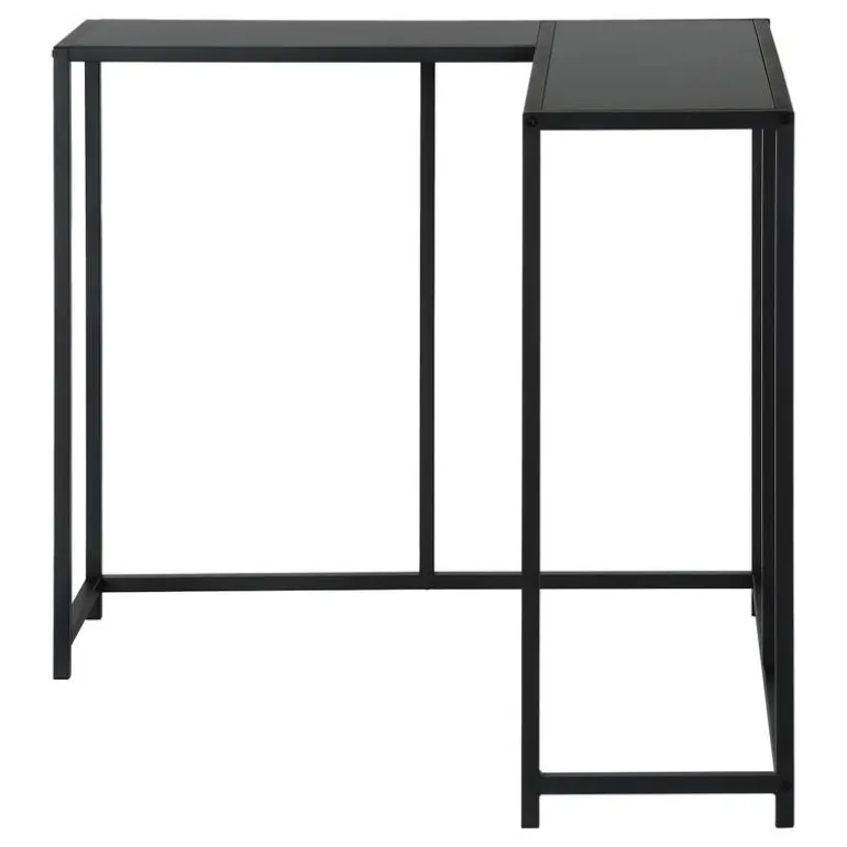 Console table - l-shaped / corner / metal frame - 36"l - black - Monarch