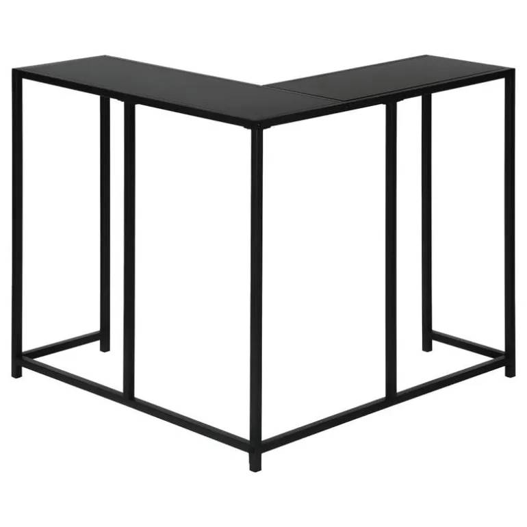 Console table - l-shaped / corner / metal frame - 36"l - black - Monarch