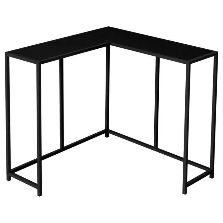 Console table - l-shaped / corner / metal frame - 36"l - black - Monarch