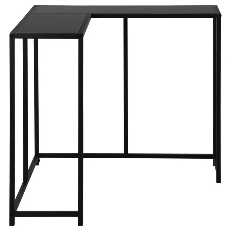 Console table - l-shaped / corner / metal frame - 36"l - black - Monarch
